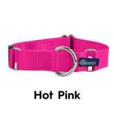 5/8" and 1" Hot Pink Nylon Martingale Dog Collar